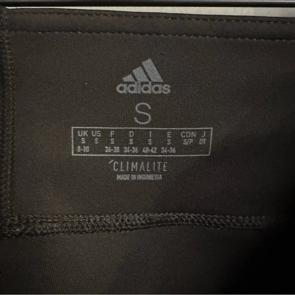 Adidas Cropped Leggings black and blue. Small. EUC - Picture 2 of 6